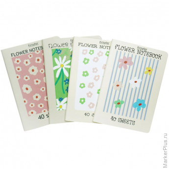 Тетрадь общая Kroyter 40л,клет,А5,скреп,обл.карт,Crema,диз.в асс.64522