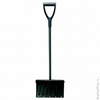 Лопата снеговая 46х33см "КРЕПЫШ" ребра жесткости, планка на клепках СУПЕРПРОЧНАЯ, алюминиевый черенок, V-образная ручка, ГРАНДМАСТЕР, 700330