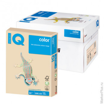 Бумага IQ (АйКью) color, А3, 80 г/м2, 500 л., пастель темно-кремовая, SA24