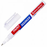 Маркер-краска лаковый EXTRA (paint marker) 1 мм, БЕЛЫЙ, УСИЛЕННАЯ НИТРО-ОСНОВА, BRAUBERG, 151959