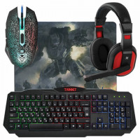 Набор проводной игровой DEFENDER Target MKP-350, USB, клав., мышь 5 кн.+1колесо-кн.,гарнитура,коврик, 52350