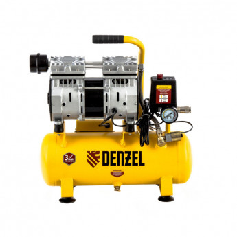 Компрессор Denzel DLS650/10 безмаслянный малошумный 650 Вт, 120 л/мин,10 л