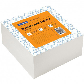 Блок для записи на склейке OfficeSpace, 9*9*4,5см, белый, белизна 70-80%, 5 шт/в уп