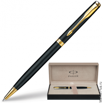 Ручка шариковая PARKER Sonnet Matte Black Slim GT корпус матов. черный, позолоченные детали