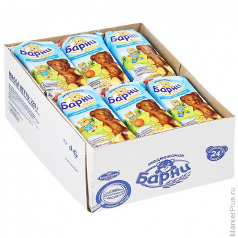 Пирожное бисквитное Медвеженок Барни с молочной начинкой, 24шт, комплект 24 шт
