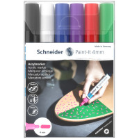Набор маркеров акриловых Schneider "Paint-it 320", 4мм, ассорти, 6шт., комплект 6 шт