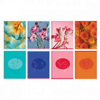 Тетрадь 80л., А5, клетка на гребне BG 'Perfect flower', двойная обложка