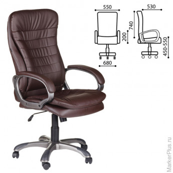 Кресло офисное BRABIX "Omega EX-589", экокожа, коричневое, 531401