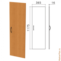 Дверь ЛДСП средняя 'Фея', 365х16х1175 мм, цвет орех милан, ДФ12.5