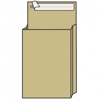 Пакет почтовый B4, Berlingo, 250*353*40мм, коричневый крафт, отр.лента, 120г/м2
