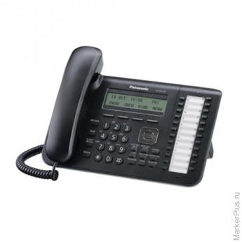 Телефон IP PANASONIC KX-NT543RU-B, повторный набор, часы/календарь, спикерфон, цвет черный