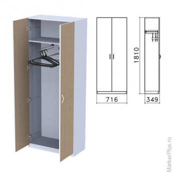 Шкаф для одежды "Бюджет", 716х349х1810 мм, орех онтарио (КОМПЛЕКТ)
