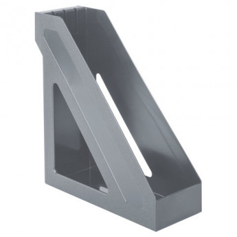 Лоток вертикальный для бумаг BRAUBERG 'Basic', 265х100х285 мм, серый, 237010