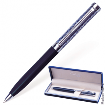 Ручка подарочная шариковая GALANT 'Empire Blue', корпус синий с серебристым, хромированные детали, пишущий узел 0,7 мм, синяя, 140961