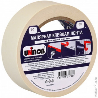 Клейкая лента малярная Unibob 30мм х 50м