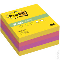 Самоклеящийся блок Post-it "Optima. Лето", 76*76мм, 400л, 3 цвета/желтая неоновая радуга