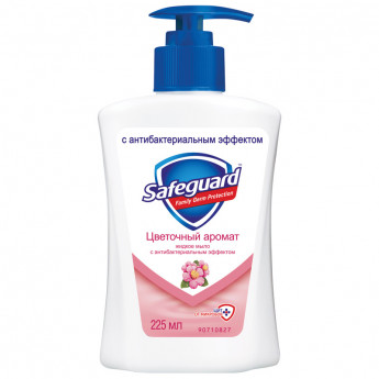 Мыло жидкое Safeguard "Цветочный аромат", антибактериальное, с дозатором, 225мл