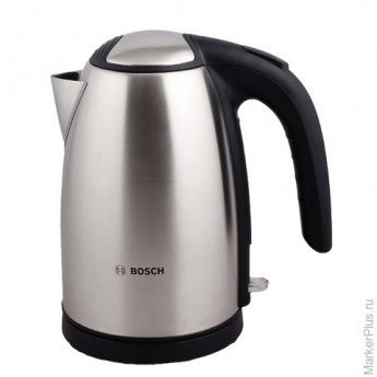 Чайник BOSCH TWK7801, 1,7 л, 2400 Вт, закрытый нагревательный элемент, нержавеющая сталь, серебристы