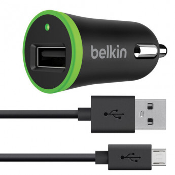 Зарядное устройство автомобильное BELKIN Universal, кабель microUSB 1,2 м,вых.ток 2.4, F8M887bt04-BLK