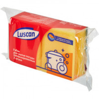 Губка Luscan для посуды 2 штуки/упак 90х70х38мм (Профиль2 ЭкоЛайн), комплект 2 шт