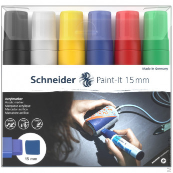 Набор маркеров акриловых Schneider "Paint-it 330", 15мм, ассорти, 6шт., комплект 6 шт Набор маркеров акриловых Schneider "Paint-it 330", 15мм, ассорти, 6шт., комплект 6 шт