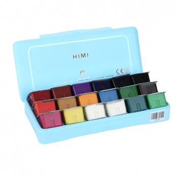 Гуашь HIMI 18 цветов/наб голубой FC.TZ.HM.007/BLUE