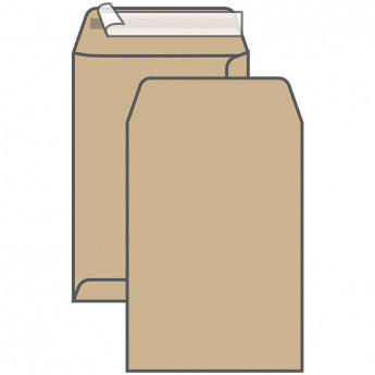 Пакет почтовый В4, Berlingo, 250*353мм, коричневый крафт, отр.лента, 90г/м2