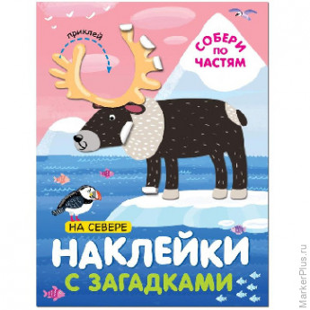 Книга с наклейками и загадками. Собери по частям. На севере, МС11446