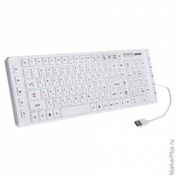 Клавиатура проводная SONNEN KB-M550, USB, мультимедийная, 10 дополнительных кнопок, белая, 511280