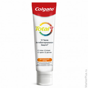 Зубная паста 100 мл COLGATE "Total", витамин С, с фторидом, 6920354832833