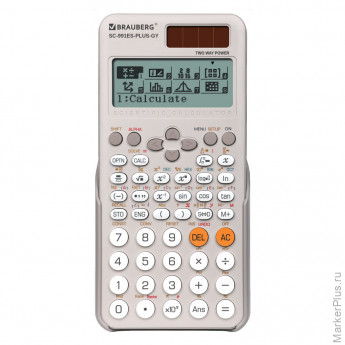 Калькулятор инженерный BRAUBERG SC-991ES-PLUS-GY (164х80мм) 552 функ 10+2разр., СЕРЫЙ, 272652