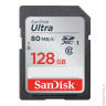 Карта памяти SDXC, 128 GB, SANDISK Ultra UHS-I, скорость передачи данных 80 Мб/сек. (class10), DUNC-
