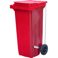 Контейнер-бак мусорный 120л с педальным приводом Г-образ красный МКТ 120 ПГ
