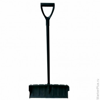 Лопата снеговая 60х30 см "СКРЕПЕРОК" ребра жесткости, алюминиевая планка, черенок с V-образной ручкой, ГРАНДМАСТЕР, 700333