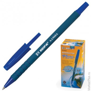Ручка шариковая BEIFA (Бэйфа), корпус матовый, металлический наконечник, толщина письма 0,7 мм, синяя, AA960A-BL