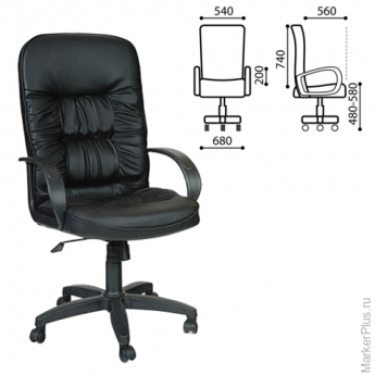 Кресло офисное "Лидер", СН 416, кожзам, черное