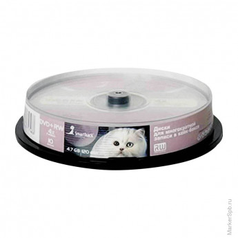 Диск DVD-RW 4.7Gb Smart Track 4x Cake Box (10шт), комплект 10 шт