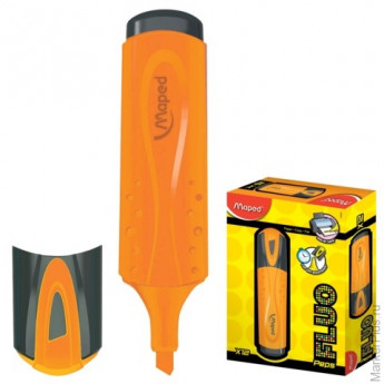 Текстмаркер MAPED 'Fluo Pep's Classic', скошенный наконечник 1-5 мм, оранжевый, 742535