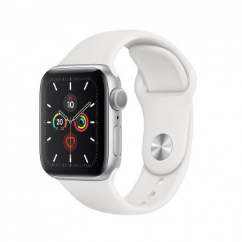 Смарт-часы Apple Watch Series 5 44 mm, алюм, сереб + бел рем, MWVD2RU/A