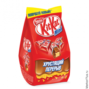 Шоколадные батончики KIT KAT с молочным шоколадом и хрустящей вафлей, 202 г, 12145058