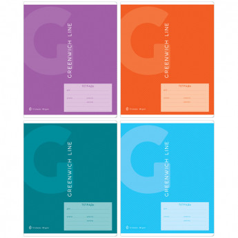 Тетрадь 12л., линия Greenwich Line. Серия 'Color theory', 80г/м2, 10 шт/в уп