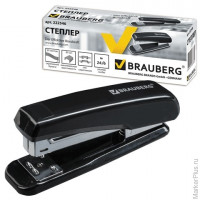 Степлер №24/6, 26/6 BRAUBERG 'Classic', до 25 листов, черный, 222546