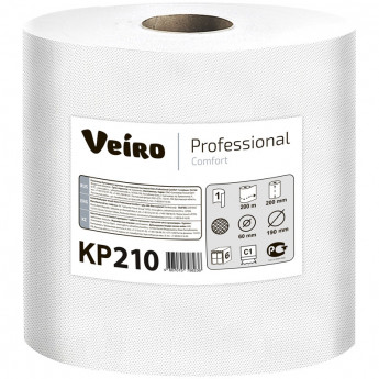 Полотенца бумажные VEIRO Professional C1 Comfort с ЦВ, 1сл, 200м/рул, белые 6 шт/в уп