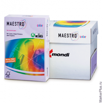 Бумага MAESTRO color А4, 80 г/м2, 500 л., умеренно-интенсивная (тренд), лавандовая (светло-сиреневая) LA12