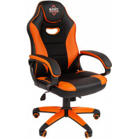Кресло VT_EChair Easy Game-690 TPU кожзам черный/оранжевый пластик