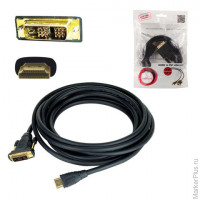 Кабель HDMI-DVI-D, 1,8 м, GEMBIRD, экранированный, для передачи цифрового аудио-видео, CC-HDMI-DVI-6