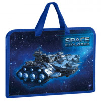 Папка на молнии с ручками ЮНЛАНДИЯ А4, 1 отделение, пластик, ширина 45 мм, "Space explorer", 270949 Папка на молнии с ручками ЮНЛАНДИЯ А4, 1 отделение, пластик, ширина 45 мм, "Space explorer", 270949