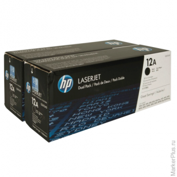 Картридж лазерный HP (Q2612AF) LaserJet 1018/1020/3052/М1005, черный, комплект 2 шт., оригинальный, 