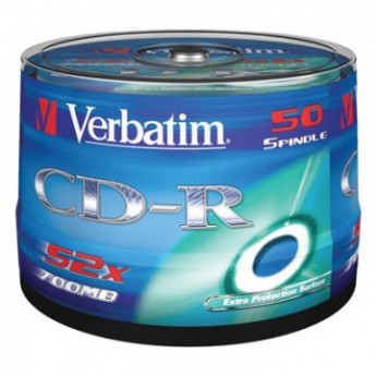 Носители информации Verbatim CD-R 700Mb 52x Cake/50 43351 Extra Protect