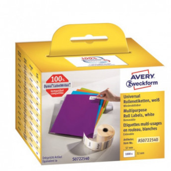 Этикет-лента Avery Zweckform AS0722540 57x32мм 1000шт для DYMO, комплект 1000 шт